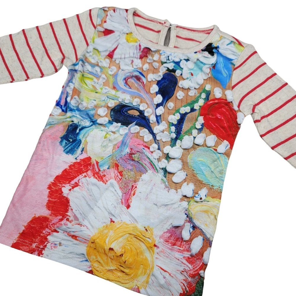 Persnickety NWT floral jeweled striped boho graphic long sleeve shirt size 6-12m